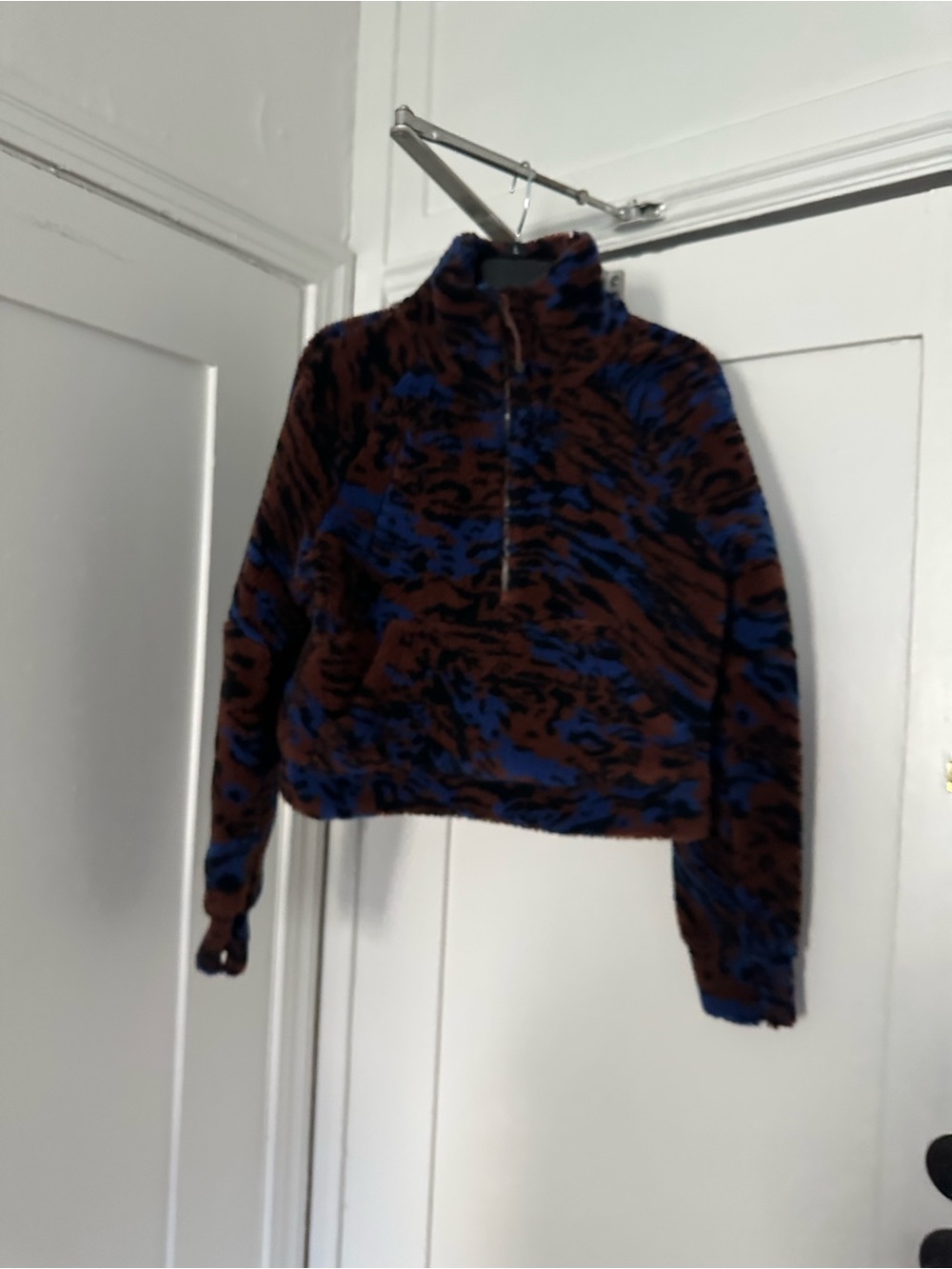 lululemon athletica Brown and Blue Fleece Half-Zip Jacket